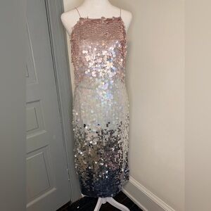 ASOS ombré open back Sequin Midi Dress